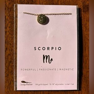 Lucky Feather Scorpio Zodiac Astrology Necklace